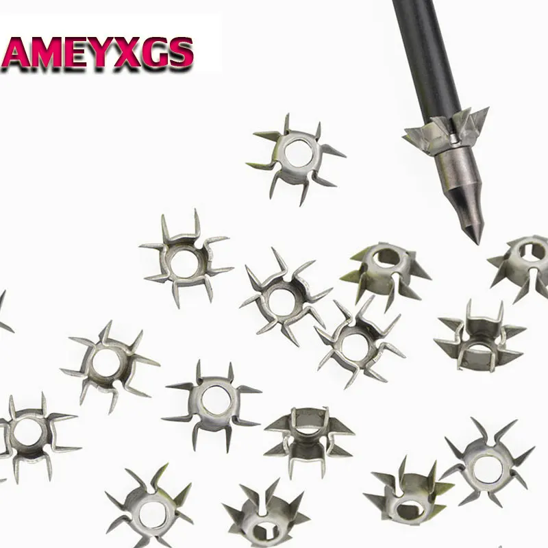 10/20/30/40/50pcs Target Points ID 6.2mm Arrowhead Broadhead Judo Arrow Points 8 Paw Point Outdoor Practice Archery Accessories