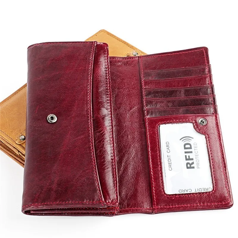 Long Clutch Wallets for Women Coin Purse Phone Pocket Genuine Leather Female Wallet Card Holder Money Bag Carteira