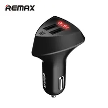 Remax Smart USB Автомобильное зарядное устройство в режиме реального времени мониторинг напряжения адаптер с двумя портами USB 5 В/3,4 A быстрое зарядное устройство для iphone samsung xiaomi
