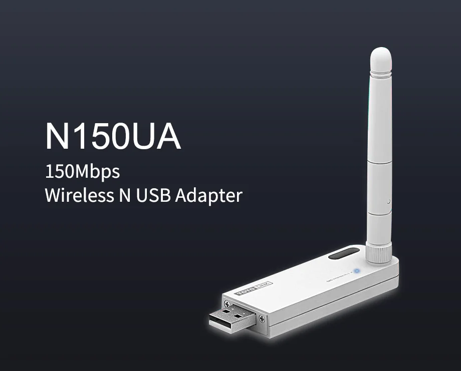 TOTOLINK N150UA 150 Мбит/с USB WiFi адаптер, USB беспроводной сетевой адаптер с WPS для легкого подключения, с 4dBi съемной антенной