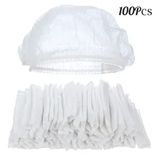 100Pc Disposable Non-Woven Paper Caps Chef Hat for Restaurant Kitchen Hotel Home Shower Cap Toalha Magica De Secagem Hair Bonnet