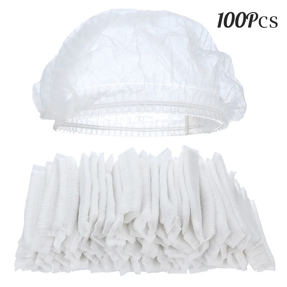 

100Pc Disposable Non-Woven Paper Caps Chef Hat for Restaurant Kitchen Hotel Home