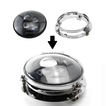 

Super Bright Motorcycle 12V LED Projector Headlight + 7inch Harley Mounting Bracket Ring for Davidson Harley Motorcycle