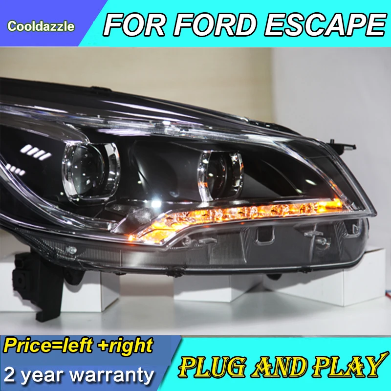 2013 год для FORD для KUGA Escape светодиодная лента для фар передняя фара с дневными ходовыми огнями с комплектами HID