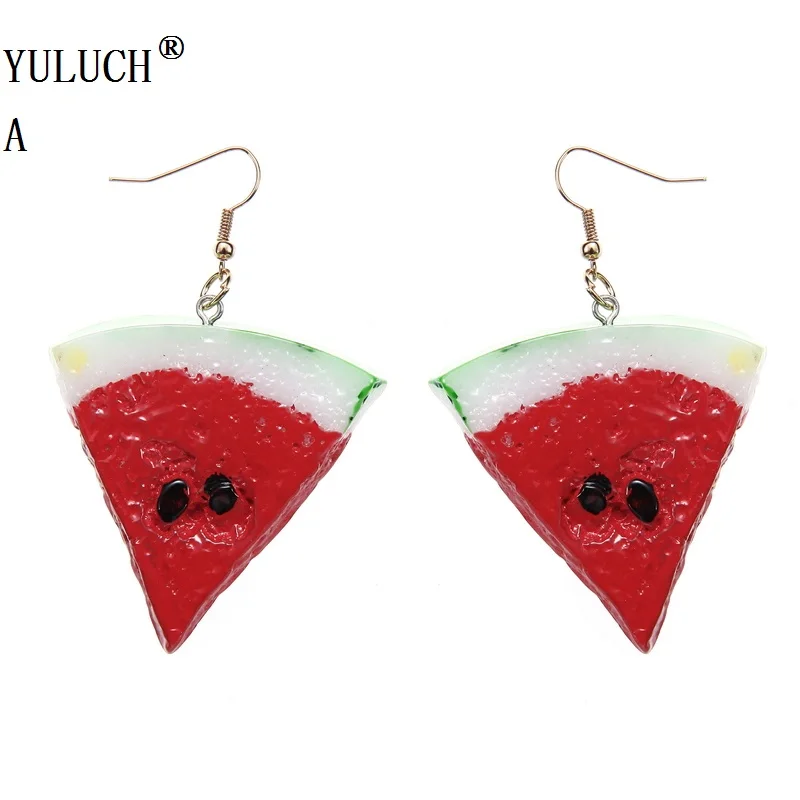 

YULUCH Plastic Cute Fruit Earrings Watermelon Dragon Banana Grape Fruit Earrings For Woman Party Jewelry Accessorise Young Gift