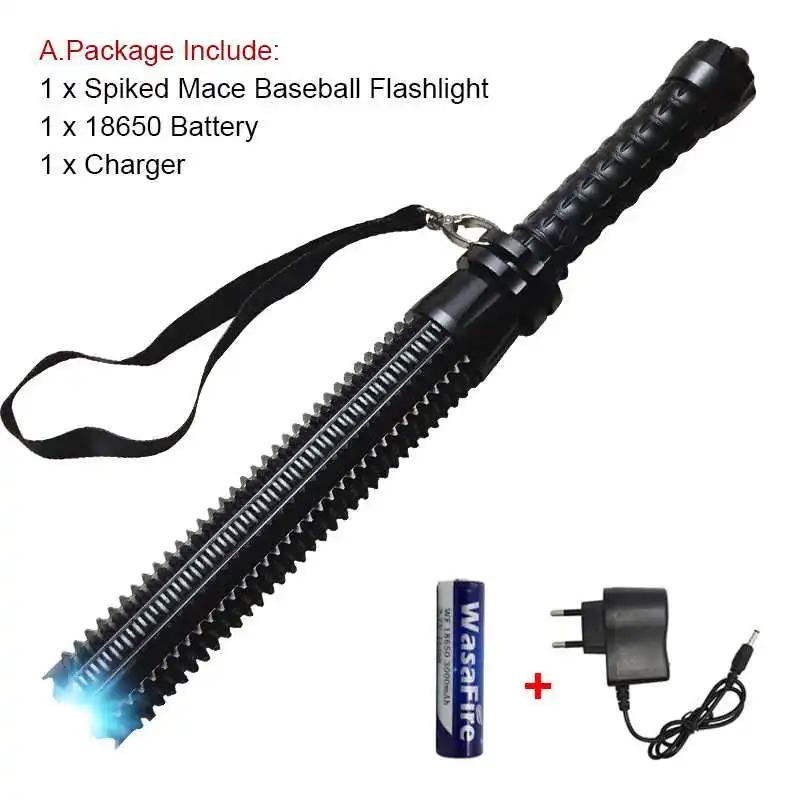 

Telescopic Baton LED Flashlight Self Defense Stick Telescoping Baton Flash Light Tactical Patrol XPE 18650 Torch Flashlight X900