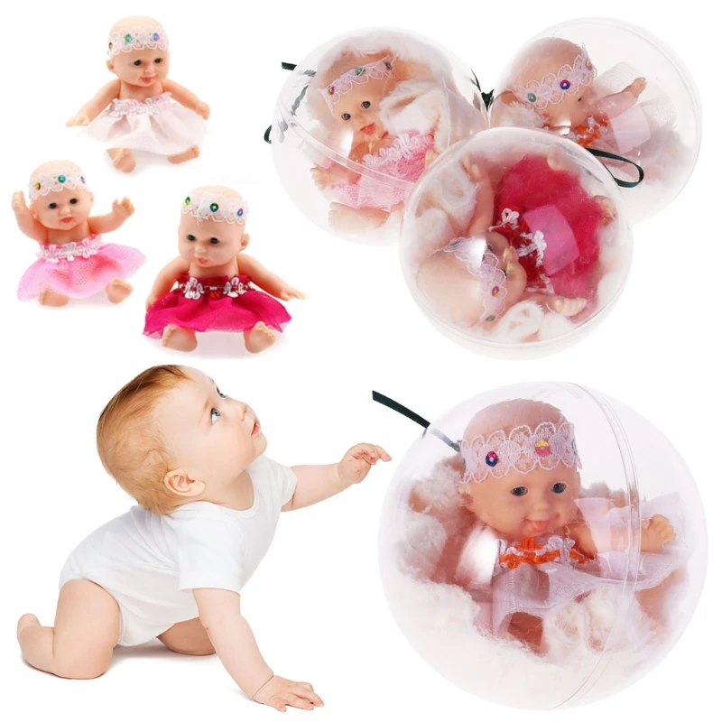 Lifelike Realistic Baby Doll Transparent Ball Dreams Gift 4 Inch Toy