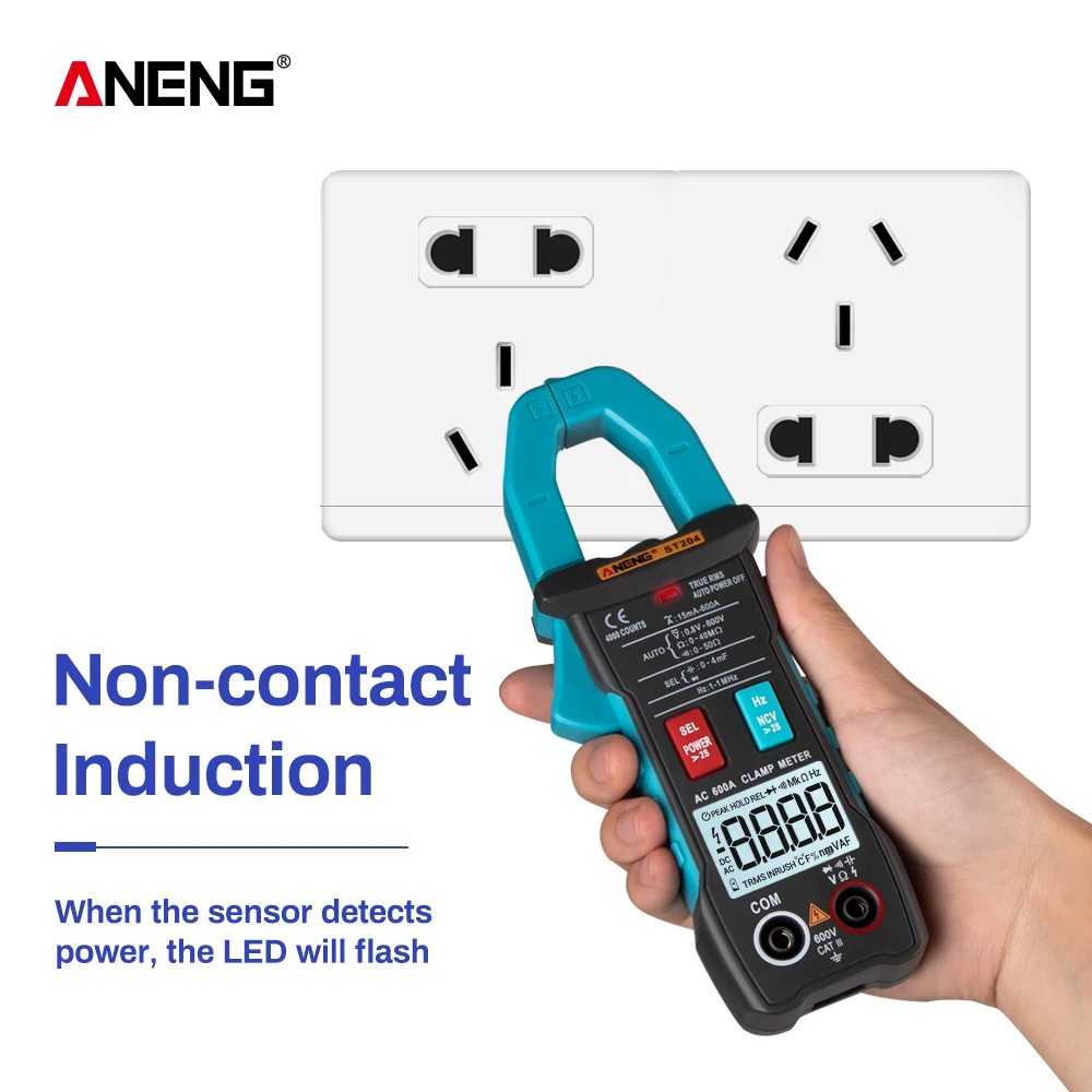 ANENG ST204 Clamp Meter 4000 Counts AUTO digital DC/AC Current Voltage Clamp Analog Multimeter True Rms pinza amperimetrica