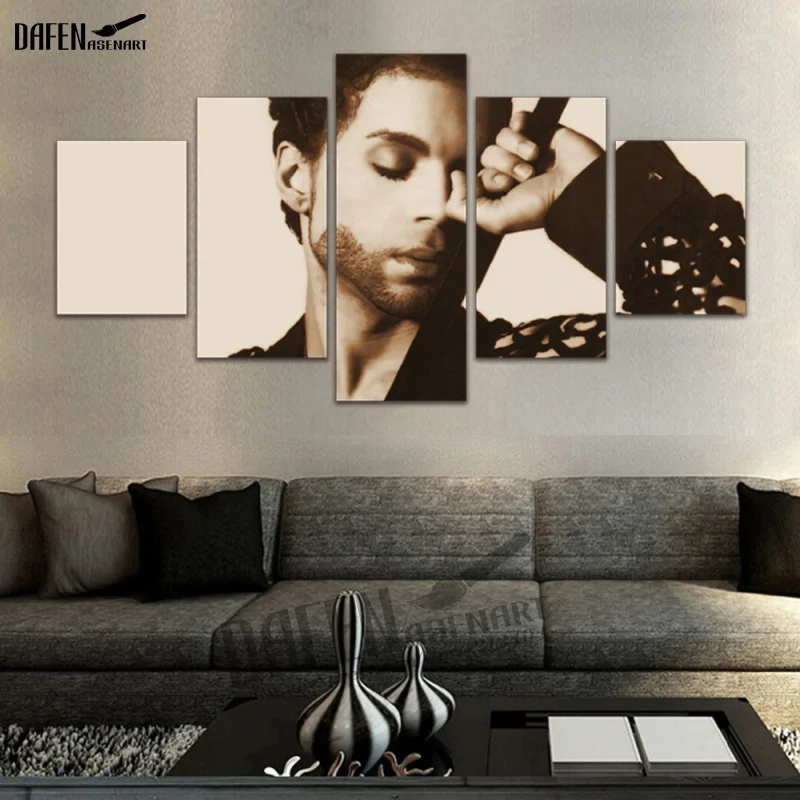 5 Panel Wall Art Musician Prince Rogers Nelson Painting Canvas Print Home Decor