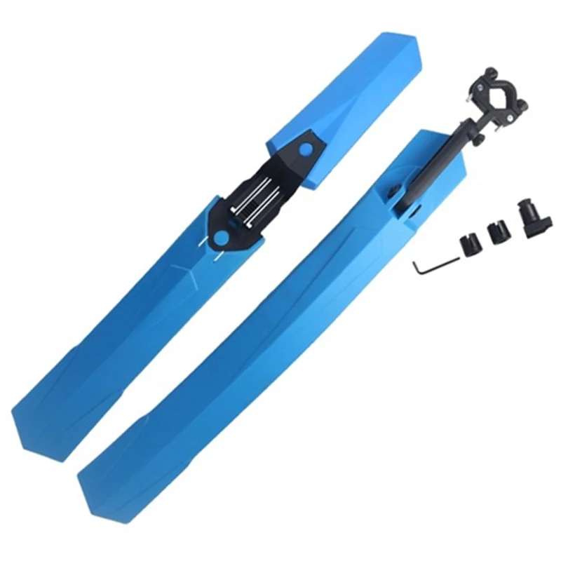 

1 Set High Elastic Plastic Mountain Bike Mudguard Quick Release Cycling Bike Fenders Wings Stand Rack Mud Guard Accessories Blue