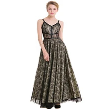 2017 New Summer Spaghetti Evening Party Dresses Women Vintage Slim Sleeveless Lace Patchwork Sexy Hollow Maxi Dress Vestidos