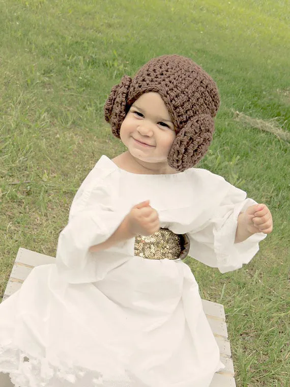 Вязаная крючком шапка принцессы Leia с булочками для фотосессий новорожденных ручной работы; очень мягкая пряжа. Доступно в нескольких размерах