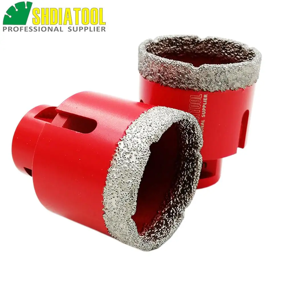 SHDIATOOL 2pcs M14 Dia 50mm Vacuum Brazed Diamond Drilling Core Bits Hole Saw Drilling Bits Diamond Drill Bit Crown Bell Saw