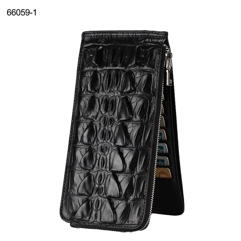

Business Men Genuine Leather Bifold Vertical Long Wallet Card Cash Holder Purse