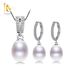 Жемчужное ювелирное изделие Nymph набор натуральный пресноводный жемчуг ожерелье Кулон Серьги Свадебная вечеринка для женщин подарок T229