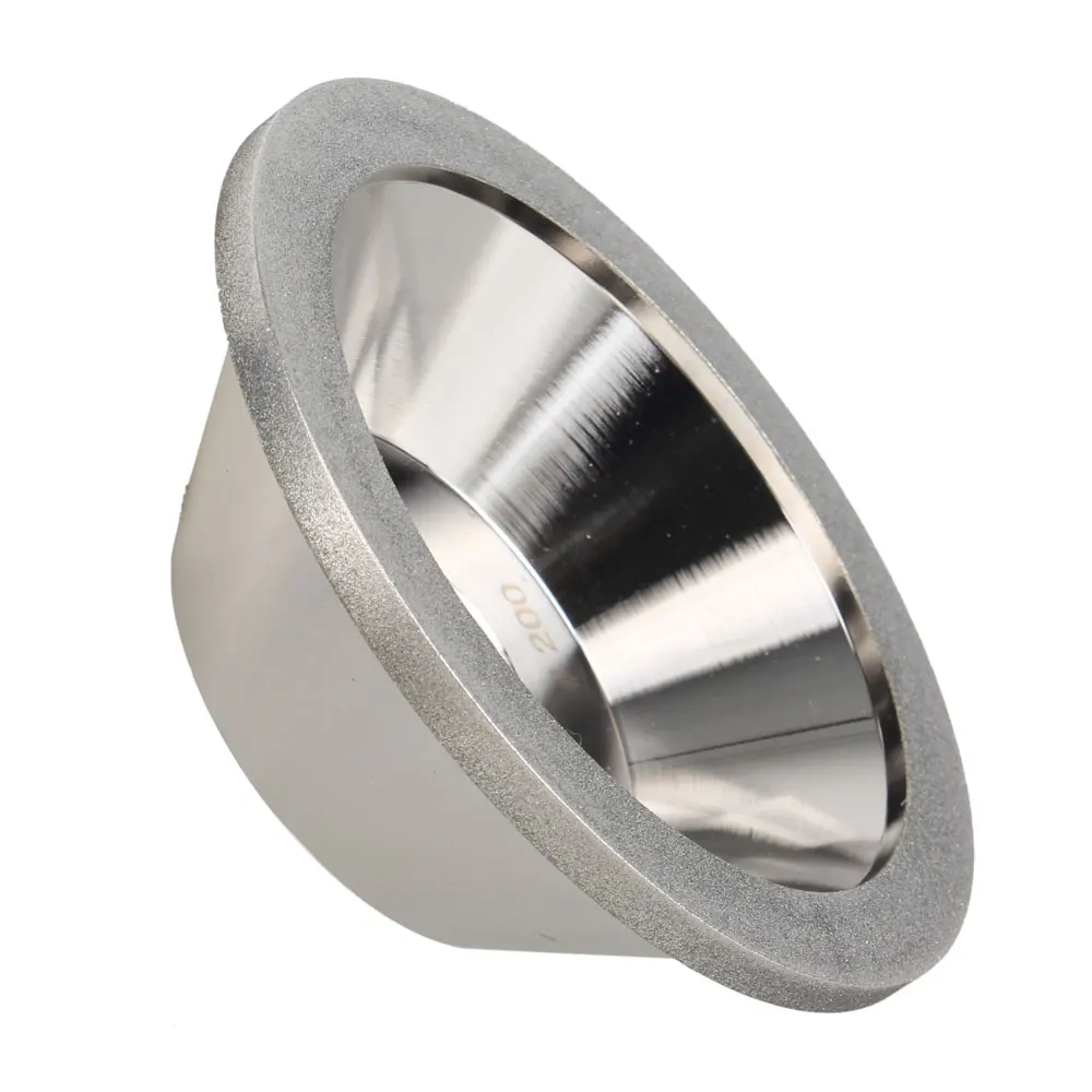 Electroplate Cup Bowl Shape Diamond Grinding Wheel Grit 80 Grinder Silver