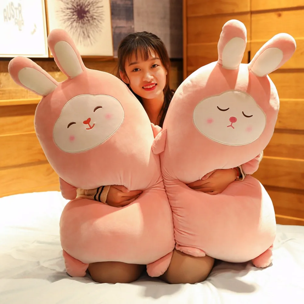 

soft cuddly stuffed animal rabbit , Pink Color Lovely Rabbit naptime pillow bunny plush toy