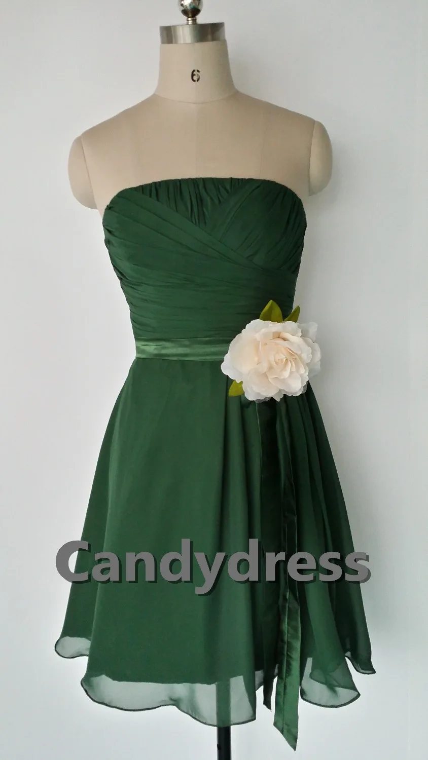 Forest Green Knee Length Dress