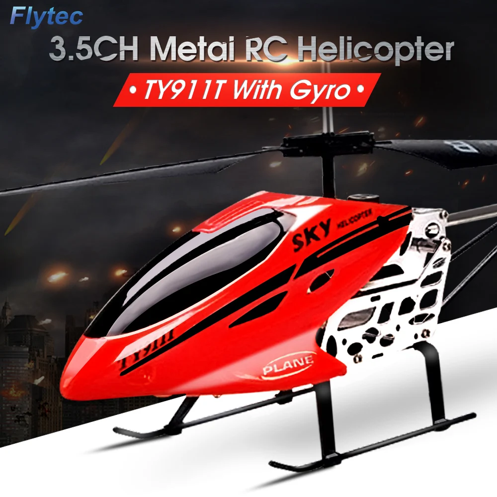 

Flytec TY911T 3.5CH Metal RC Helicopter Model with Gyroscope Mini Drone Remote Control RC Drone Aircraft Kids RC Toy Gifts
