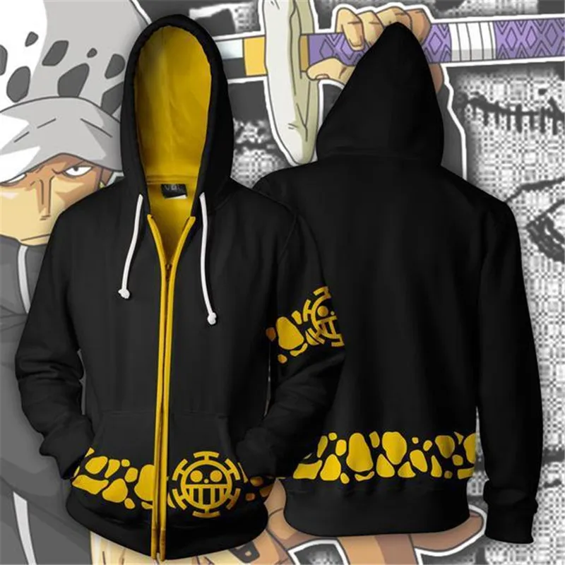

3d Digital Printing ONE PIECE Trafalgar Law Costume Hoodie Cosplay Sweatshirts Clothing Costumes