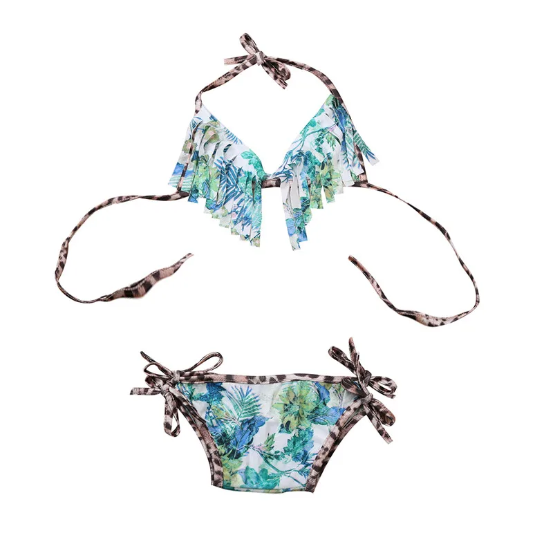 Newborn Baby swimwear bikini set floral leopard 2018 infantile 0 24M