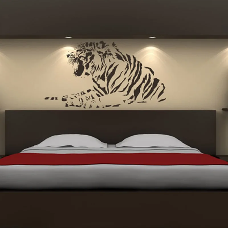 

Growling Tiger Wall Stickers Bedroom Living Room Vinyl Wall Mural Decal Removable Animal Home Decor