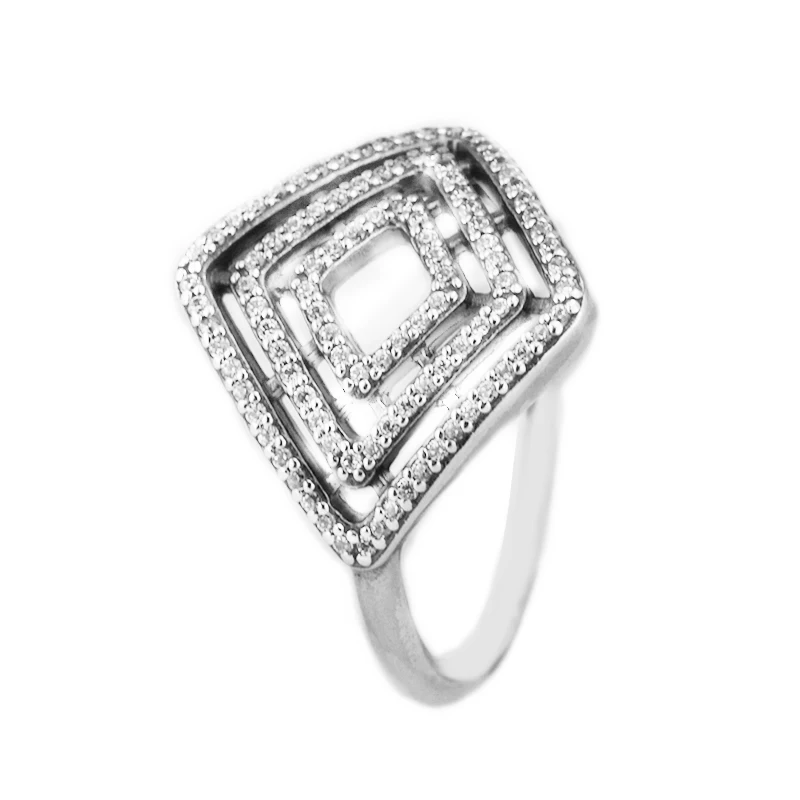 

Genuine 925 Sterling Silver Original Geometric Lines Ring Fine Jewelry Rings for Women Wedding Party Gift Wholesale