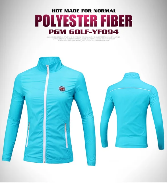PGM женские куртки для гольфа женские осенние спортивные пальто для гольфа ветрозащитная верхняя одежда портативная спортивная куртка Сверхлегкий 2 цвета пальто - Цвет: Синий