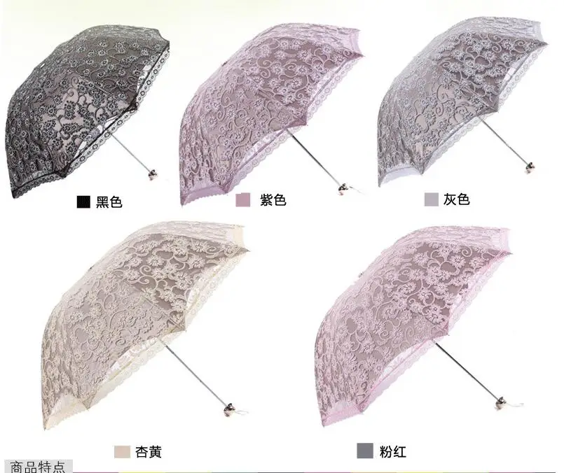 1 шт. принцесса солнца двойной Кружевной Зонтик Арочные УФ Творческий Три складной Pongee Солнечный Для женщин anti UV водонепроницаемый пользовательские зонтик