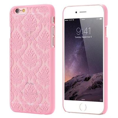 New Kisscase 3D дворец цветочный узор чехол для iPhone 5S 5 SE iPhone SE X 8 7 6 S 6 Plus роскошный жесткий Пластик задняя крышка телефона сумка Капа чехол для iPhone 5S 5 SE чехол для iPhone 6S 6 Plus 7 8 Plus - Цвет: Pink