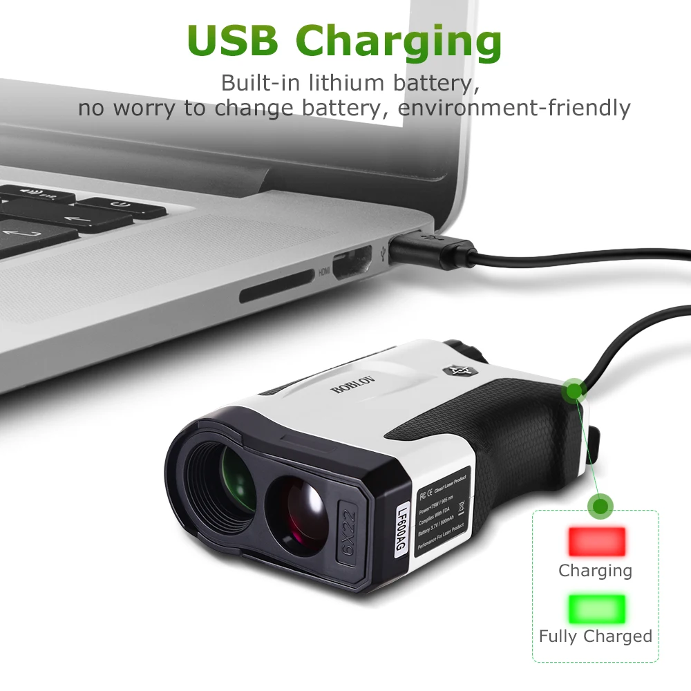 BOBLOV 600 Golf Laser Rangefinder Range Finder Monocular Outdoor Distance Meter Tester Hunting Measure Telescope