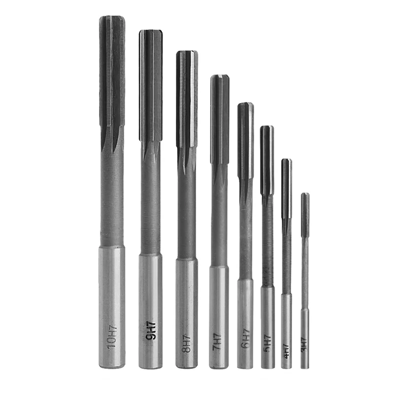

8Pcs 3/4/5/6/7/8/9/10mm HSS Straight Shank Chucking Reamer Milling Cutter Tool