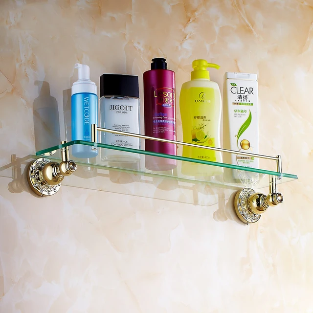 bathroom shelves luxury bathroom accessories crystal brass golden finish with glass single glass shelf bathroom - Bathroom Accessories Glass Shelf bathroom shelves luxury bathroom accessories crystal brass golden finish with glass single glass shelf bathroom - Bathroom Accessories Glass Shelf
