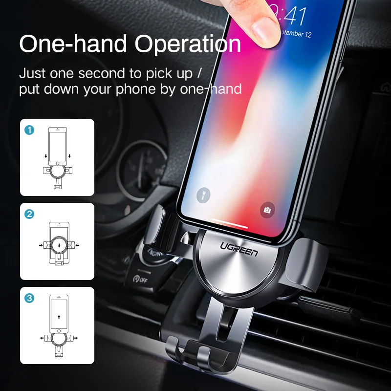 Ugreen Car Phone Holder for Mobile Smartphone Support In Car Cell Phone Stand for iPhone 11 Auto Ve