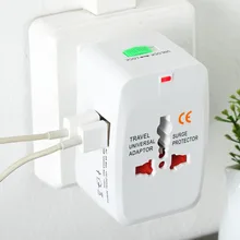 Все в одном Универсальный международного переходник 2 USB Порты и разъёмы World Travel AC Мощность Зарядное устройство адаптер с АС США Великобритании ЕС вилку