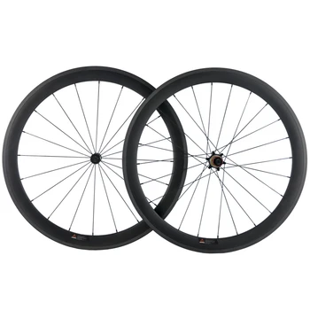 

700C 23mm depth 50mm carbon road bike wheels clincher bicycle wheelset black cycling wheels with chosen hub pillar 1420 spoke