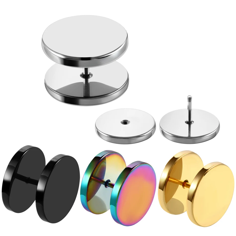 Tunnel Piercing Orecchio 10mm In Acciaio Inossidabile Opaco: 2 Pezzi Tappi Rotondi Per Uomo E Donna, Gioielli Alla Moda Per Espansori - 5