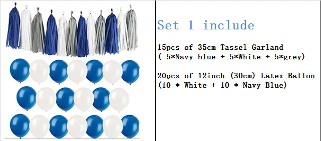 Весь "сделай сам" висячее украшение из бумаги набор с Темно-синие набор украшений для вечеринки мяч хорошо для дня рождения, для свадьбы или «нулевого дня рождения» украшение дома - Цвет: Set 1