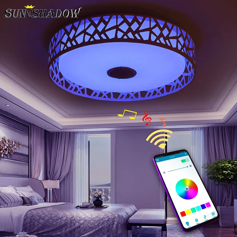 

APP With Control Modern Led Chandelier For Living room Bedroom Acrylic White Music Lamps Ceiling Chandelier Lighting Luminaires