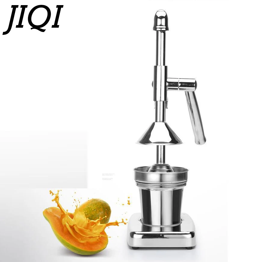 

JIQI Stainless Steel Hand Manual Squeezer Citrus Juicer Commercial Fruit Vegetable Orange Lemon Juice Slow Pressing Extractor