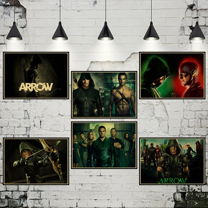 

Green Arrow Retro Matte Kraft Paper vintage Poster Wall Sticker Home Decora