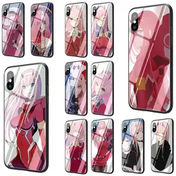 Чехол для телефона из закаленного стекла Darling in FranXX для iPhone 5 5S 6 6s Plus 7 8 Plus X XR XS MAX