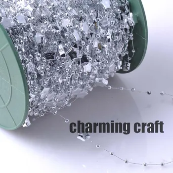 

Fishing Line silver Star pattern plastic Beads Chain Garland Flowers DIY Wedding Party Decoration10 Meters CP0314