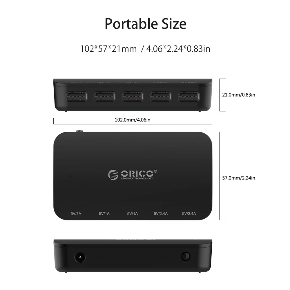 Автомобильное зарядное устройство ORICO 5 портов USB Мини 30 Вт для телефона и