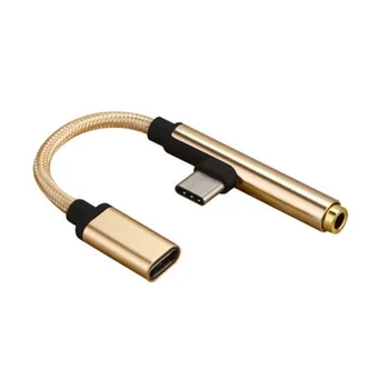 

CLCU 2in1 Type-C To USB-C 3.5mm Jack Aux Earphone Cable Adapter play audio from your phone on your car stereo