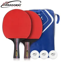 2 шт./компл. углерода ракетка для настольного тенниса ракетки 3-звезды для настольного тенниса резиновая ракетки для настольного тенниса, обучение весло с мешок мяч
