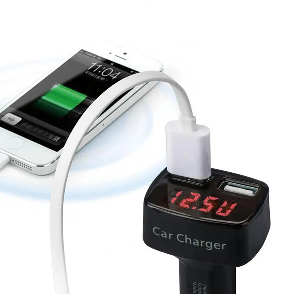 

4 in 1 Dual USB 3.1A DC 5V Car Charger Adapter Voltmeter Meter Tester for iPhone Quick charge