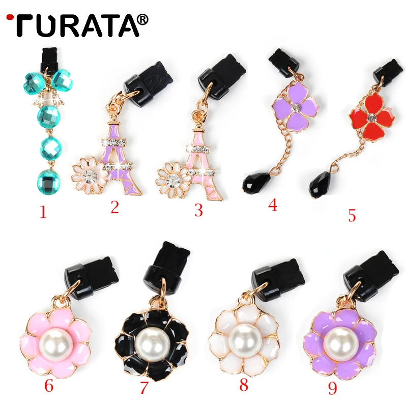 

TURATA Diamond Flowers Audio 3.5mm Headphone Jack Anti Dust Plug Mobile Phone Accessories Earphone Headset Dust Plugs