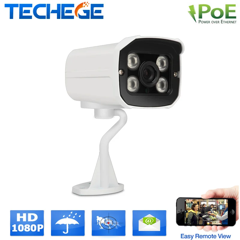 ONVIF H.264 48V POE IP Camera 2.0MP 1080P CCTV Camera outdoor indoor array IR home security Kamera P2P mobile view IR-CUT