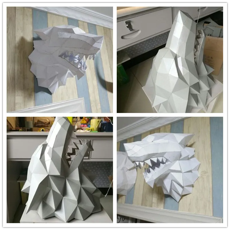 Us 144 37 Cm Game Of Thrones Haus Stark Winterfell Direwolf Kopf Papier Falten Modell Spielzeug Puzzle Winter Ist Kommende Wasserdichte Foto